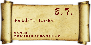 Borbás Tardos névjegykártya